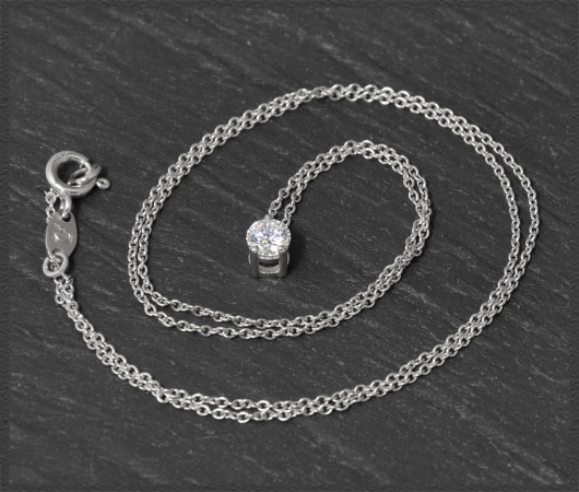 Brillant 585 Gold Collier, 0,45ct, Si2; Anhänger